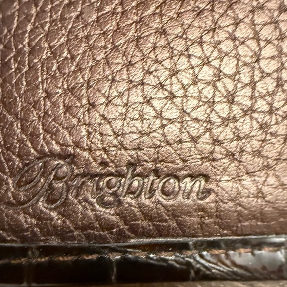 Brighton Brown Woven Leather Wallet Fold Over Organizer Credit Card Clutch nice! - Picture 5 of 9